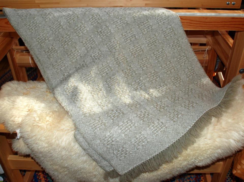 Blanket Wrap, Windowpane Huck Lace